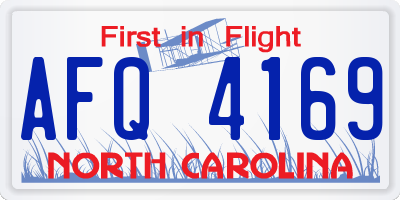 NC license plate AFQ4169