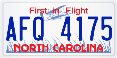 NC license plate AFQ4175