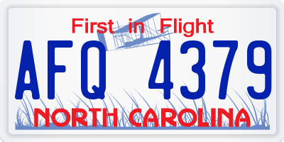 NC license plate AFQ4379