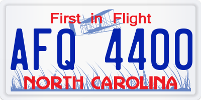 NC license plate AFQ4400
