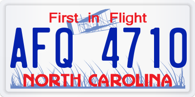 NC license plate AFQ4710