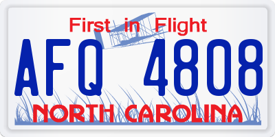 NC license plate AFQ4808