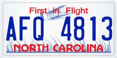 NC license plate AFQ4813