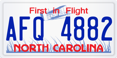 NC license plate AFQ4882