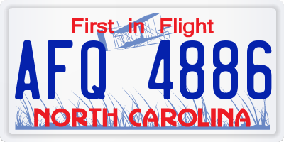 NC license plate AFQ4886