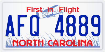 NC license plate AFQ4889
