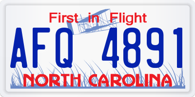 NC license plate AFQ4891