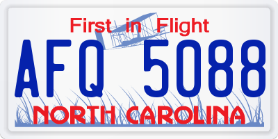 NC license plate AFQ5088