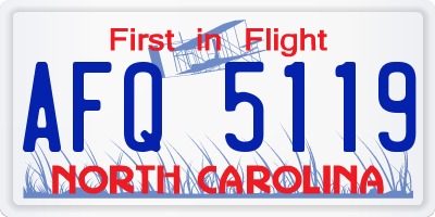 NC license plate AFQ5119
