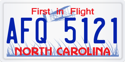 NC license plate AFQ5121