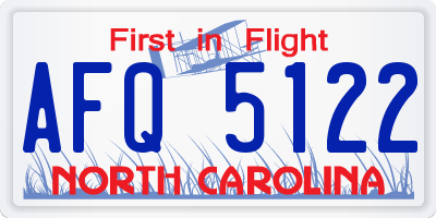 NC license plate AFQ5122