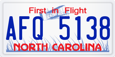 NC license plate AFQ5138