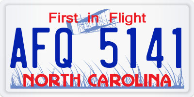 NC license plate AFQ5141
