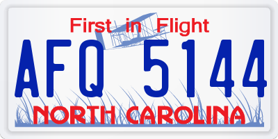 NC license plate AFQ5144