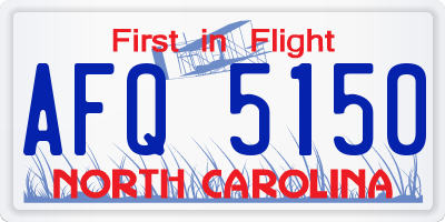 NC license plate AFQ5150