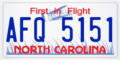 NC license plate AFQ5151