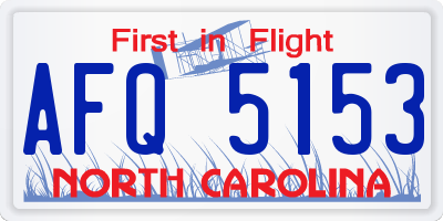 NC license plate AFQ5153