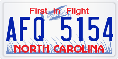 NC license plate AFQ5154