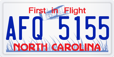 NC license plate AFQ5155