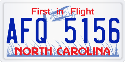 NC license plate AFQ5156