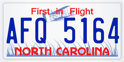 NC license plate AFQ5164