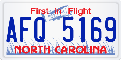 NC license plate AFQ5169