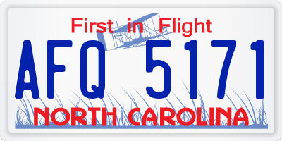 NC license plate AFQ5171