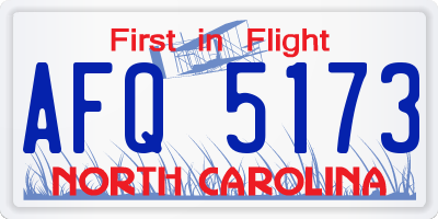 NC license plate AFQ5173