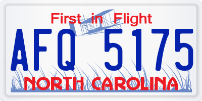 NC license plate AFQ5175