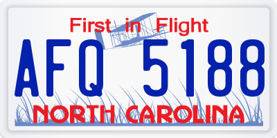 NC license plate AFQ5188