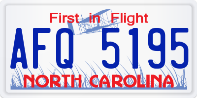 NC license plate AFQ5195