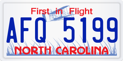 NC license plate AFQ5199