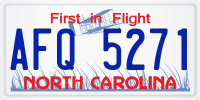 NC license plate AFQ5271