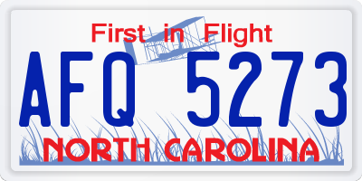 NC license plate AFQ5273
