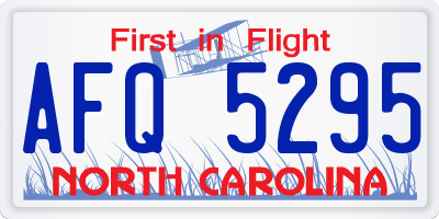 NC license plate AFQ5295