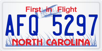 NC license plate AFQ5297