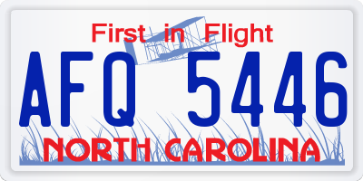 NC license plate AFQ5446