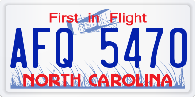 NC license plate AFQ5470