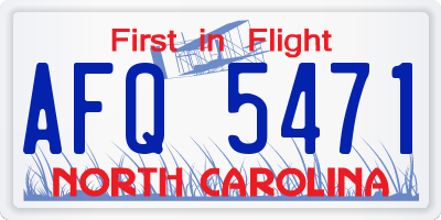 NC license plate AFQ5471