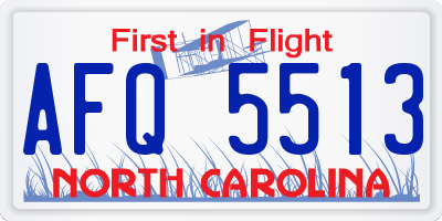 NC license plate AFQ5513