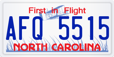 NC license plate AFQ5515
