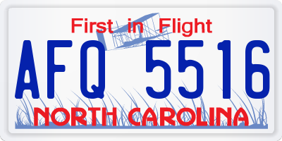 NC license plate AFQ5516