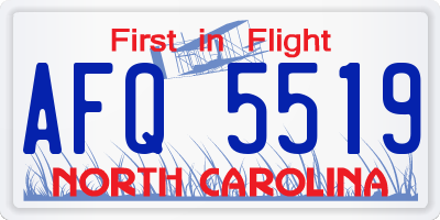 NC license plate AFQ5519