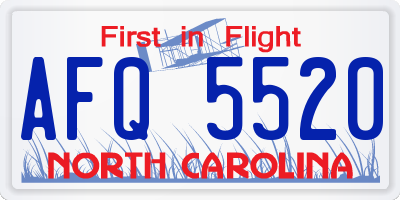 NC license plate AFQ5520