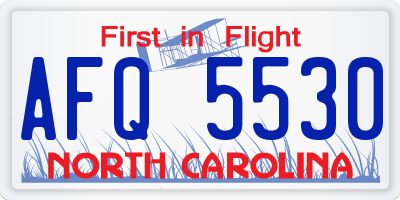 NC license plate AFQ5530