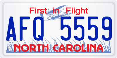 NC license plate AFQ5559