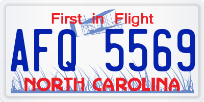 NC license plate AFQ5569
