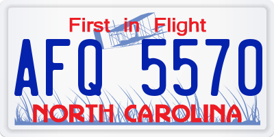 NC license plate AFQ5570
