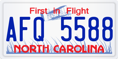 NC license plate AFQ5588