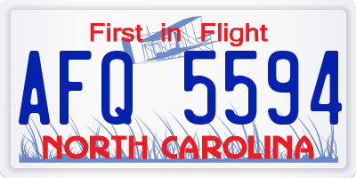 NC license plate AFQ5594